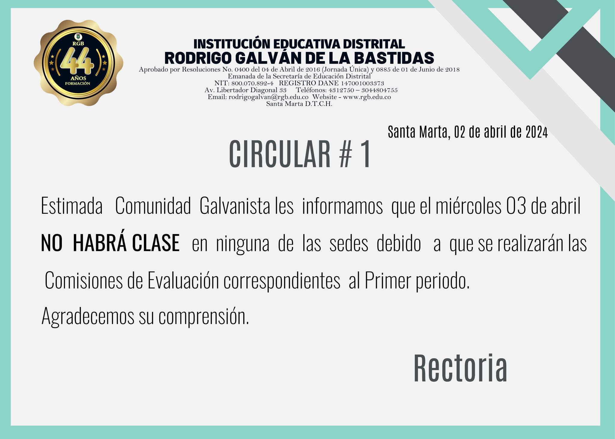 CIRCULAR #1